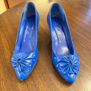 1980's Vintage Chandlers Womans Size 5 Blue Leather Heels